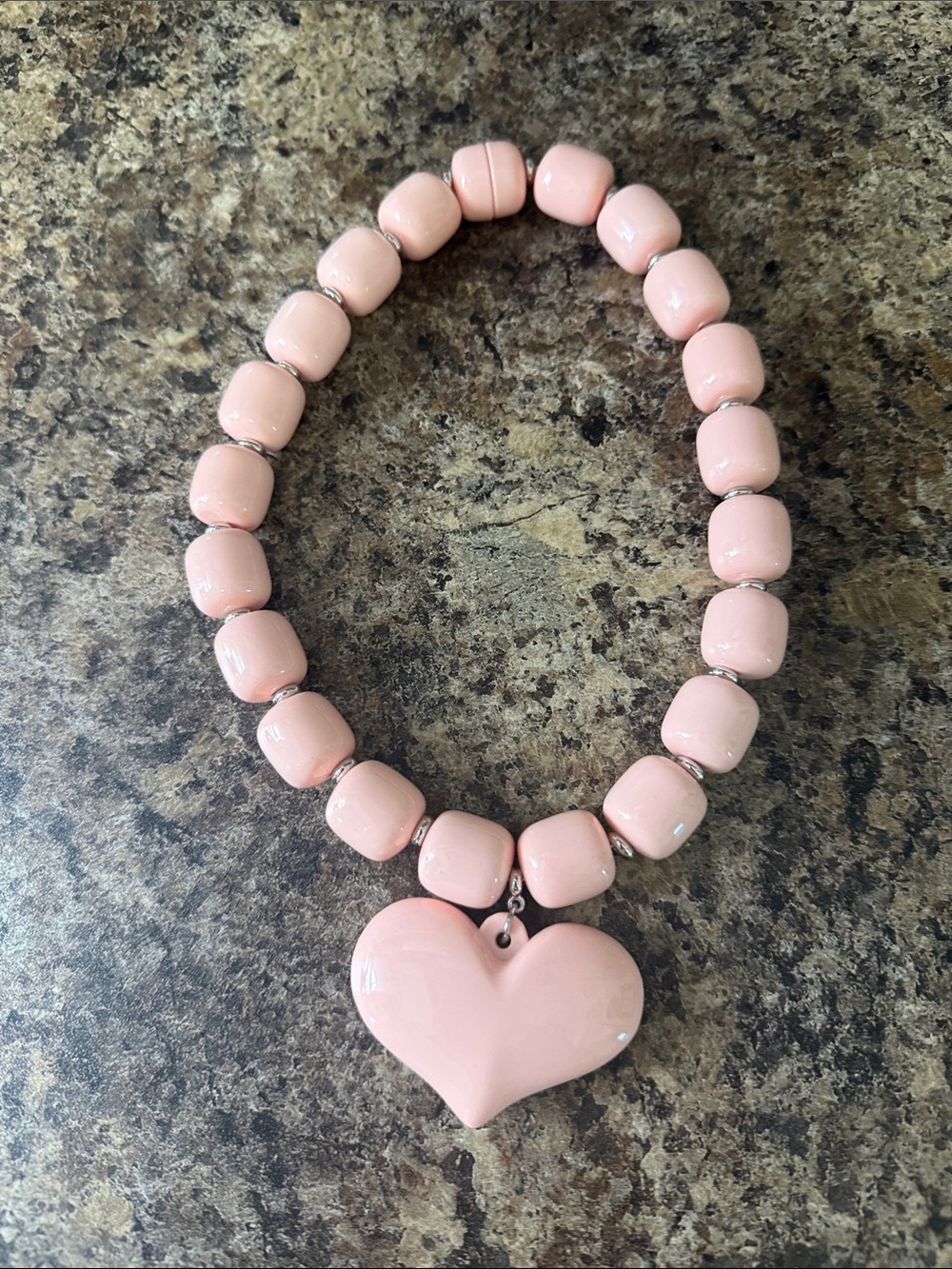 Pink Heart Bead Necklace - Women Jewelry